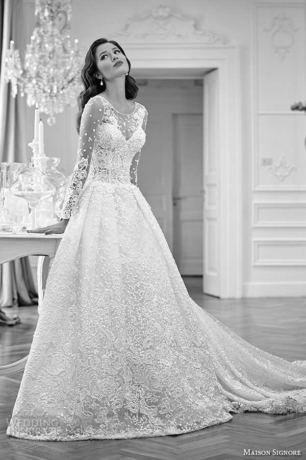 maison signore 2016 bridal gowns beautiful a line ball gown wedding dress illusion lace long sleeves lace embroidered maison signore 2016 bridal gowns beautiful a line ball gown wedding dress illusion lace long sleeves lace embroidered
