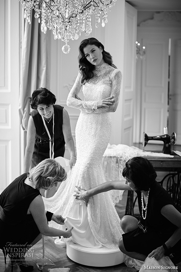 maison signore 2016 bridal gowns high neck long lace sleeves gorgeous mermaid wedding dress beaded lace embroidery maison signore 2016 bridal gowns high neck long lace sleeves gorgeous mermaid wedding dress beaded lace embroidery