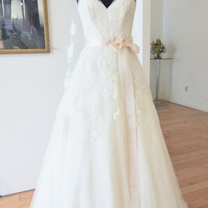 modern trousseau fall 2016 new york bridal week pretty a  line wedding dress v neck illusion lace strap ribbon belt
