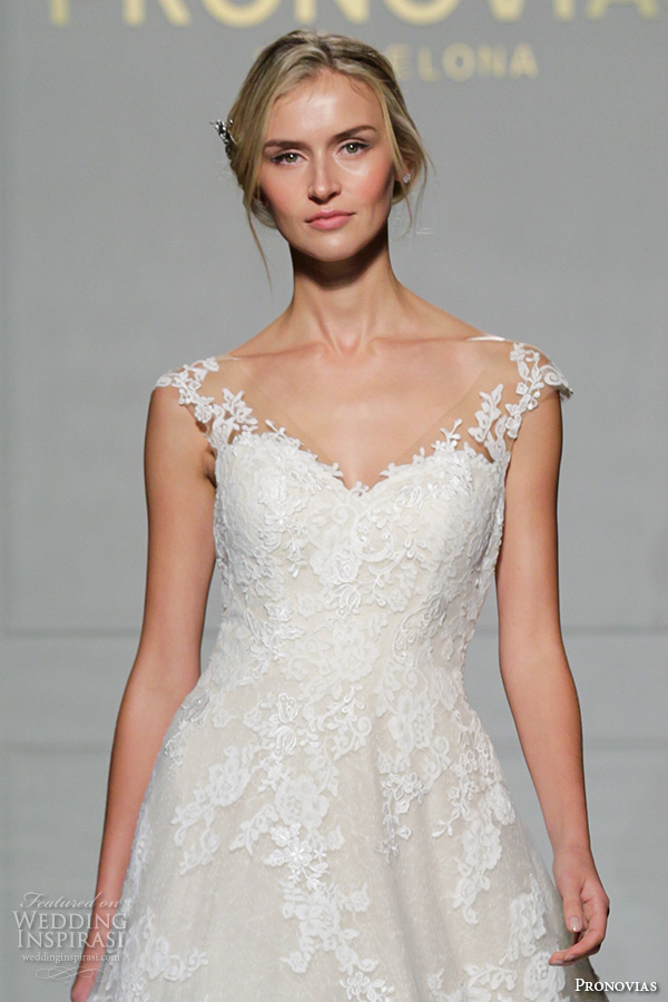 pronovias 2016 bridal gowns beautiful a  line wedding dress flora lace strap lace embroidered gown style primadona 