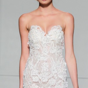 pronovias 2016 bridal gowns beautiful mermaid wedding dress strapless sweetheart neckline lace beaded embroidery style veranda