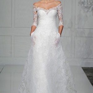 pronovias 2016 bridal gowns beautiful off the shoulder 3 quarter sleeves a  line wedding dress with pockets style varnava