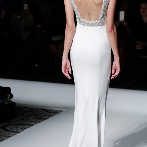 pronovias 2016 bridal gowns boat neckline beaded straps simple chic sheath wedding dress style vanila