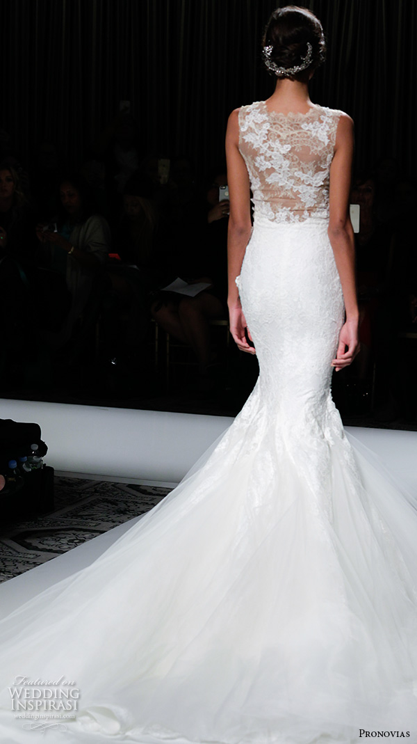 pronovias 2016 bridal gowns elegant mermaid wedding dress thick lace straps v neckline style vegas back