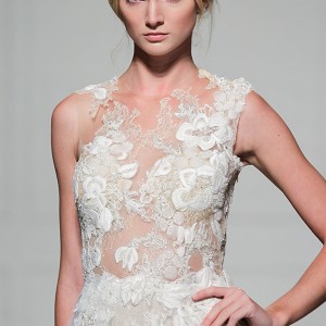 pronovias 2016 bridal gowns sexy lace mermaid wedding dress sleeveless crew neckline tulle flared skirt style vintage