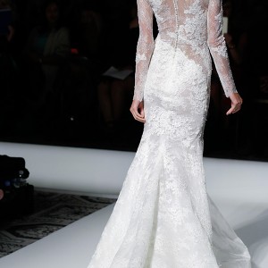pronovias 2016 bridal gowns sexy long sleeves lace embroidery full mermaid wedding dress style varel back