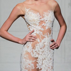 pronovias 2016 bridal gowns sexy stunning mermaid wedding dress lace embroidered long monarch train style verda closeup