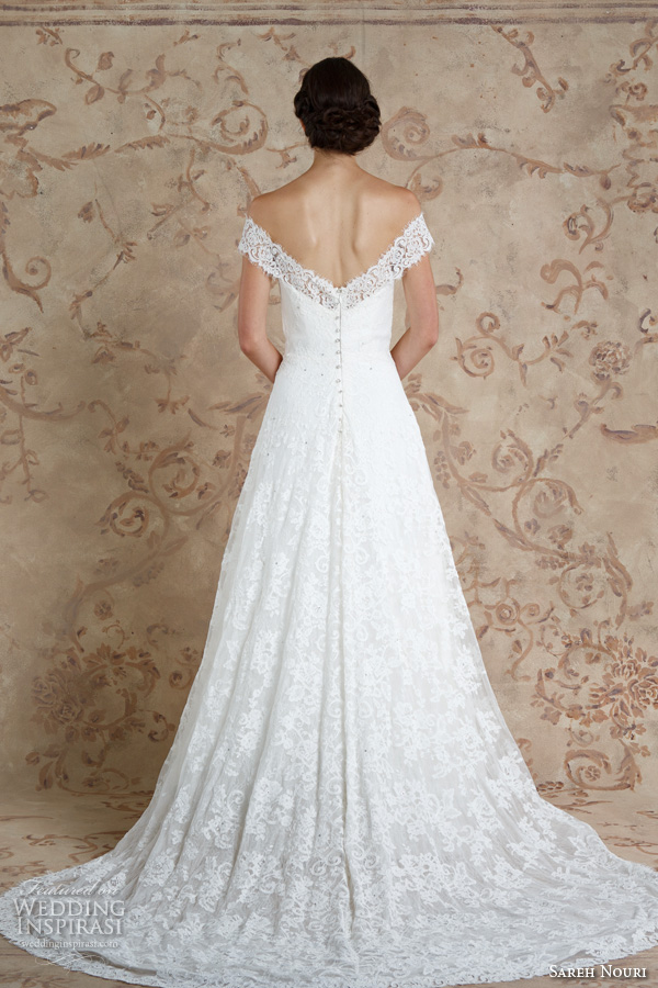 sareh nouri fall 2016 bridal off the should beautiful a line wedding dress style aryanna back view sareh nouri fall 2016 bridal off the should beautiful a line wedding dress style aryanna back view