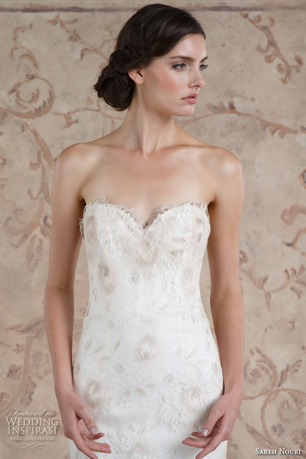 sareh nouri fall 2016 bridal strapless sweetheart neckline fit to flare trumpet wedding dress sublte color shades sweep train style tala sareh nouri fall 2016 bridal strapless sweetheart neckline fit to flare trumpet wedding dress sublte color shades sweep train style tala