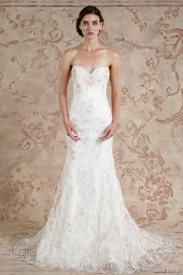 sareh nouri fall 2016 bridal strapless sweetheart neckline fit to flare trumpet wedding dress sublte color shades sweep train style tala sareh nouri fall 2016 bridal strapless sweetheart neckline fit to flare trumpet wedding dress sublte color shades sweep train style tala