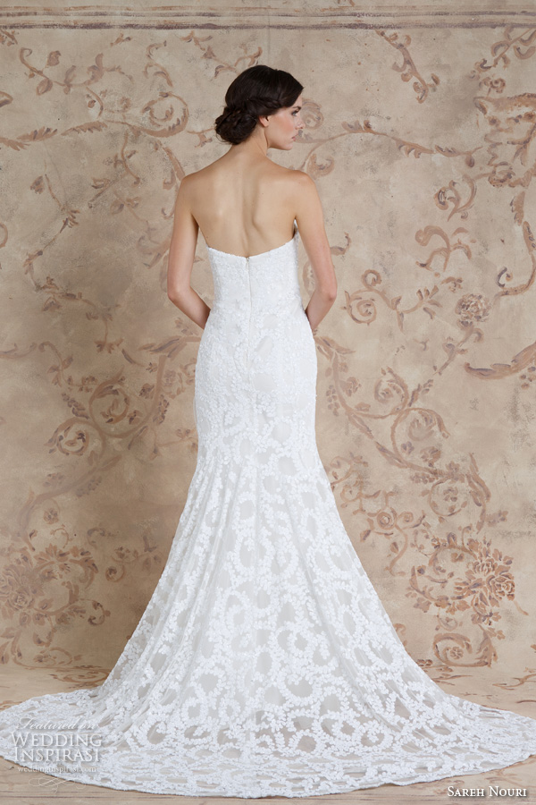 sareh nouri fall 2016 bridal strapless sweetheart neckline sheath wedding dress with court train style zarin back sareh nouri fall 2016 bridal strapless sweetheart neckline sheath wedding dress with court train style zarin back