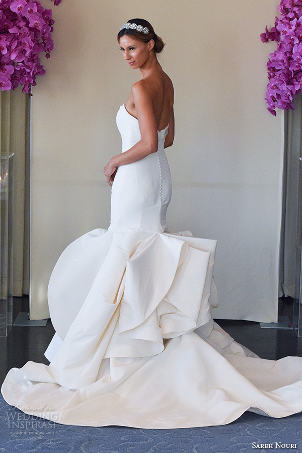 sareh nouri new york bridal fashion week 2015 elegant mermaid wedding dress strapless sweetheart neckline