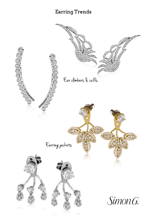 simon g jewelry earrings trends ear climbers cuffs ear jackets jewelry trend 2015