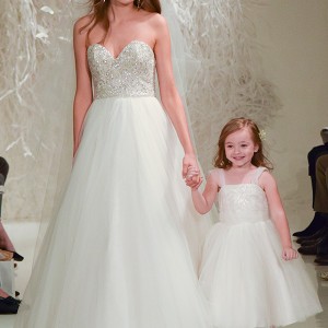 watters new york bridal fashion week 2015 beautiful a  line wedding dress strapless sweetheart neckline cute flower girl dress