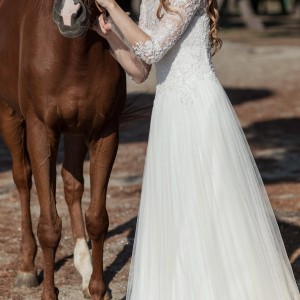 christos costarellos bridal spring 2016 gorgeous off the shoulder wedding dress long sleeves bead embellished bodice a line skirt