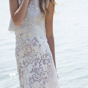 christos costarellos bridal spring 2016 two piece wedding dress beautiful sleeveless crop top