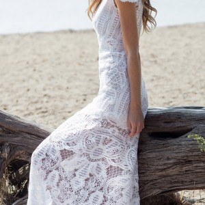 costarellos bridal spring summer 2016 pretty cap sleeve lace wedding dress romantic bohemian weddings collection
