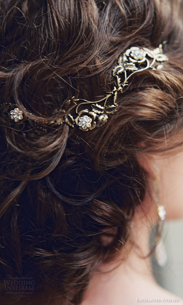 enchanted atelier liv hart fall 2016 bridal hair accessories rose garden vine wedding accessory hair updo