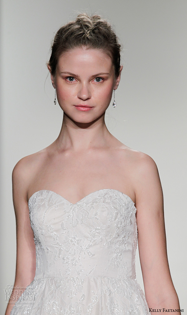 kelly faetanini fall 2016 bridal new york runway strapless sweetheart neckline beaded crystal applique a  line ball gown wedding dress style jewel 