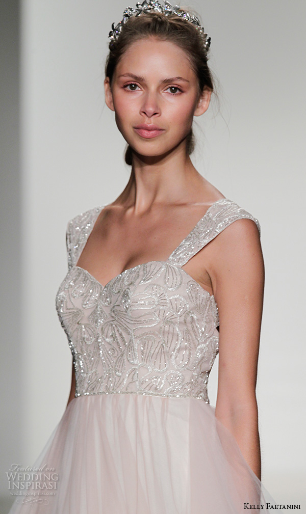 kelly faetanini fall 2016 bridal new york runway thick straps metallic lace embroidered bodice tulle skirt a line ball gown wedding dress style shar kelly faetanini fall 2016 bridal new york runway thick straps metallic lace embroidered bodice tulle skirt a line ball gown wedding dress style shar