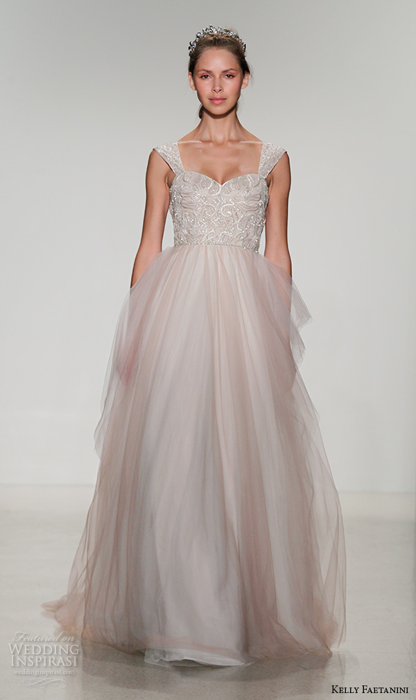 kelly faetanini fall 2016 bridal new york runway thick straps metallic lace embroidered bodice tulle skirt a line ball gown wedding dress style shar kelly faetanini fall 2016 bridal new york runway thick straps metallic lace embroidered bodice tulle skirt a line ball gown wedding dress style shar