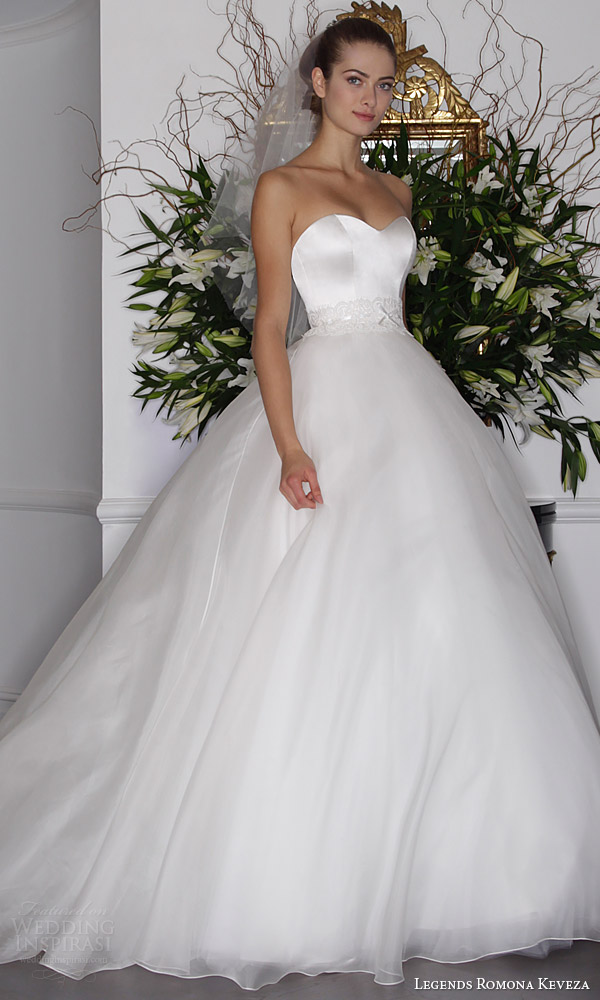 legends romona keveza fall 2016 classic elegant wedding dress strapless ball gown silk organza skirt l6136
