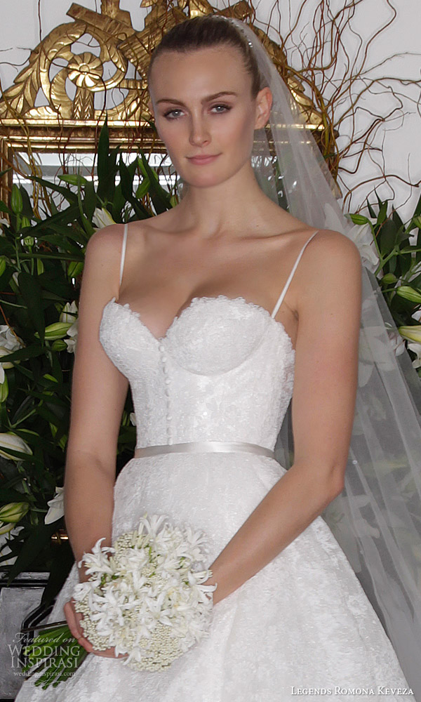 legends romona keveza fall 2016 elegant lace wedding dress spaghetti straps corset bodice detachable ball gown skirt zoom