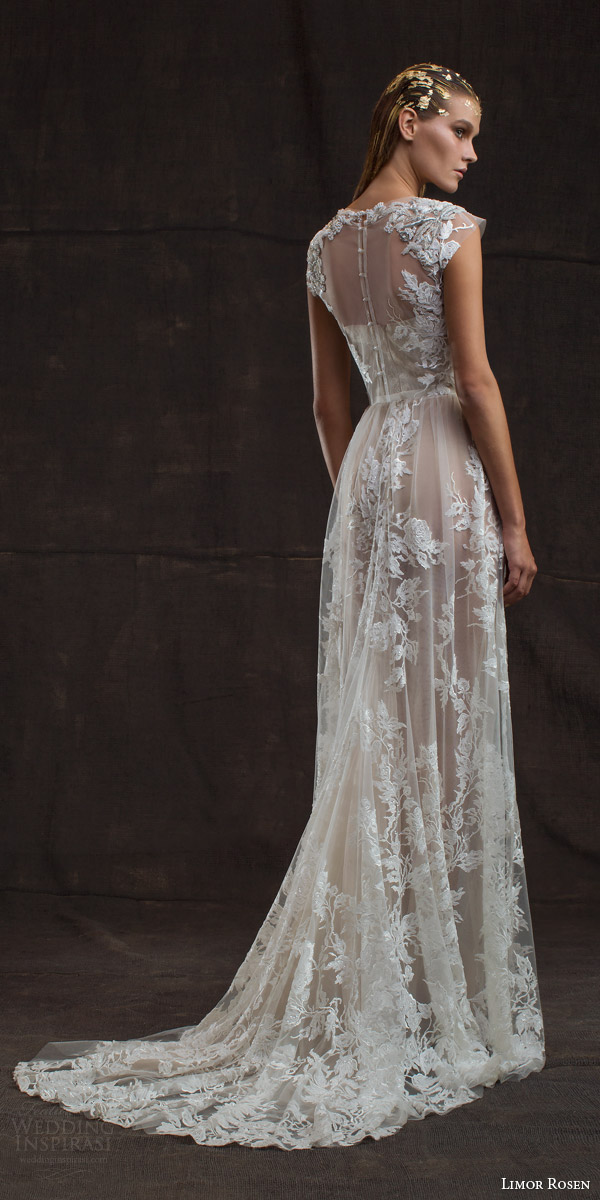 limor rosen bridal 2016 treasure aurora lace applique wedding dress two piece illusion cap sleeve crop top back view limor rosen bridal 2016 treasure aurora lace applique wedding dress two piece illusion cap sleeve crop top back view