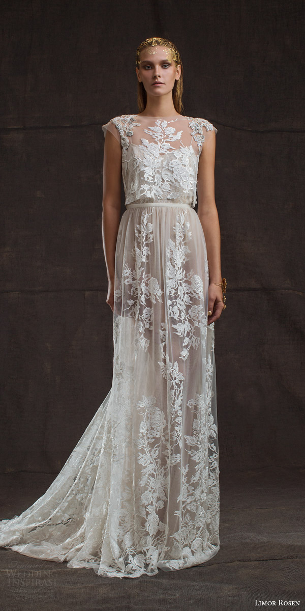 limor rosen bridal 2016 treasure aurora lace applique wedding dress two piece illusion cap sleeve crop top limor rosen bridal 2016 treasure aurora lace applique wedding dress two piece illusion cap sleeve crop top