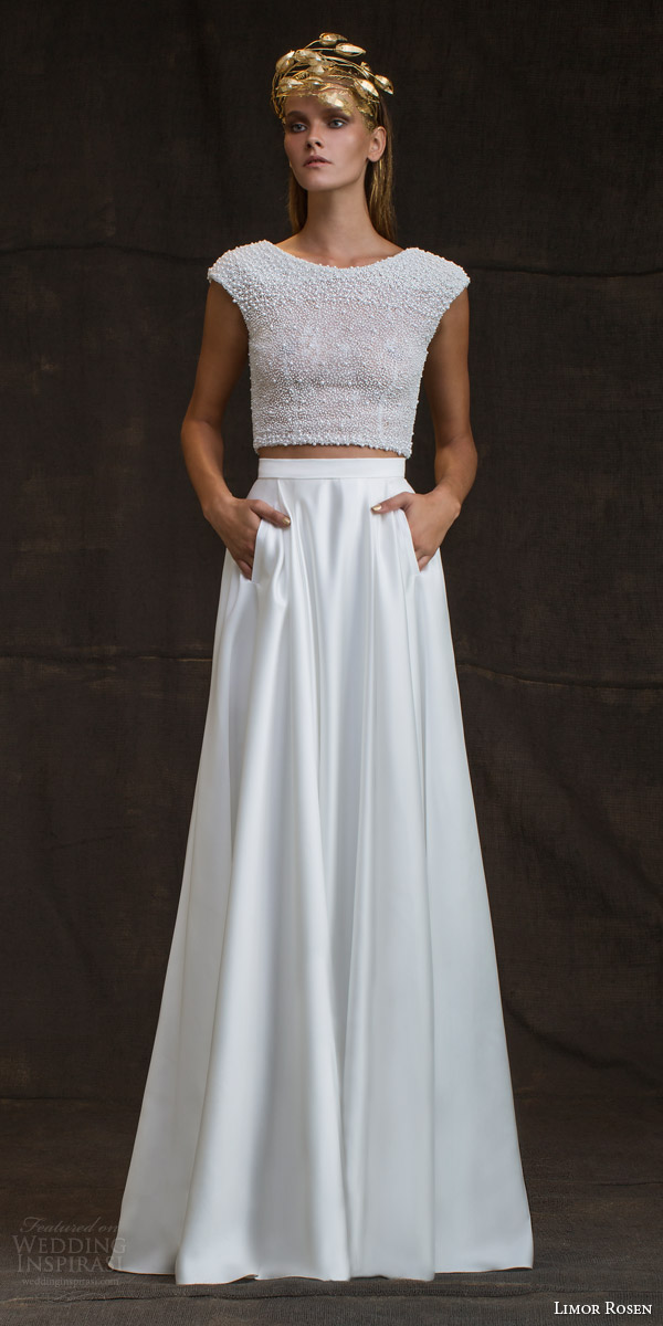 limor rosen bridal 2016 treasure bianca two piece wedding dress pearl cap sleeve top skirt pockets limor rosen bridal 2016 treasure bianca two piece wedding dress pearl cap sleeve top skirt pockets