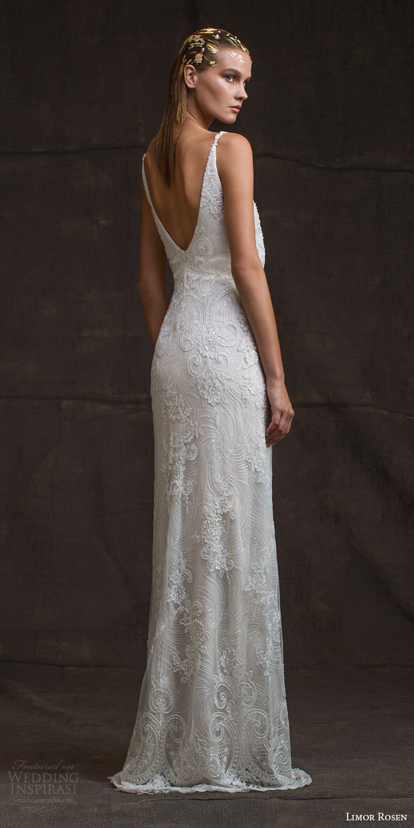 limor rosen bridal 2016 treasure sarina sleeveless lace wedding dress v neck straps blouson bodice low back view limor rosen bridal 2016 treasure sarina sleeveless lace wedding dress v neck straps blouson bodice low back view