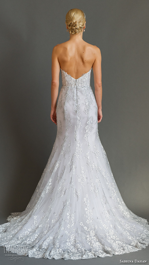 sabrina dahan bridal fall 2016 sweertheart neckline strapless lace embroidered drop waist a  line wedding dress odette 