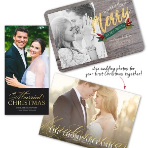shutterfly holiday christmas card re use wedding photos first xmas greeting howweholiday