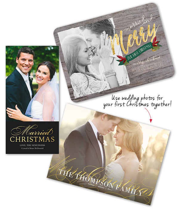 shutterfly holiday christmas card re use wedding photos first xmas greeting howweholiday