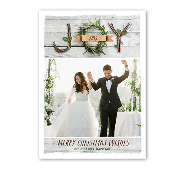 shutterfly just married joy christmas card holiday greeting howeholiday