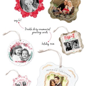 shutterfly unique holiday christmas cards ornamental greeting card xmas tree hanging mantel