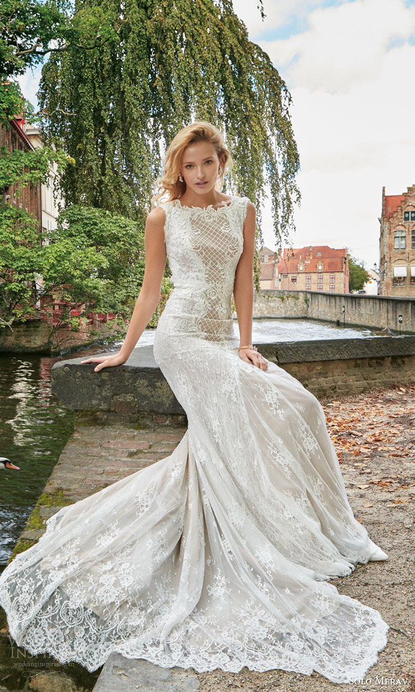 solo merav bridal 2016 sleeveless lace sheath wedding dress high neckline venessa beautiful long train solo merav bridal 2016 sleeveless lace sheath wedding dress high neckline venessa beautiful long train