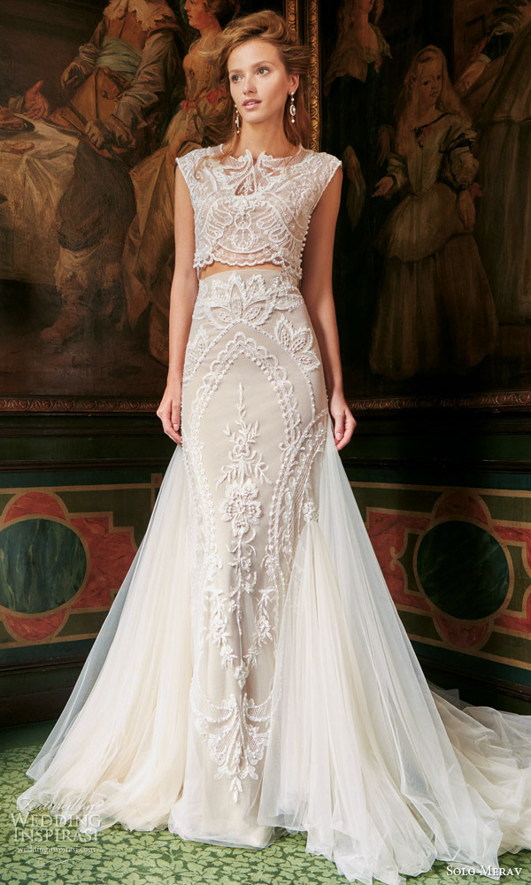 solo merav bridal gowns 2016 adriana exquisite two piece wedding dress gorgeous hand embellished details
