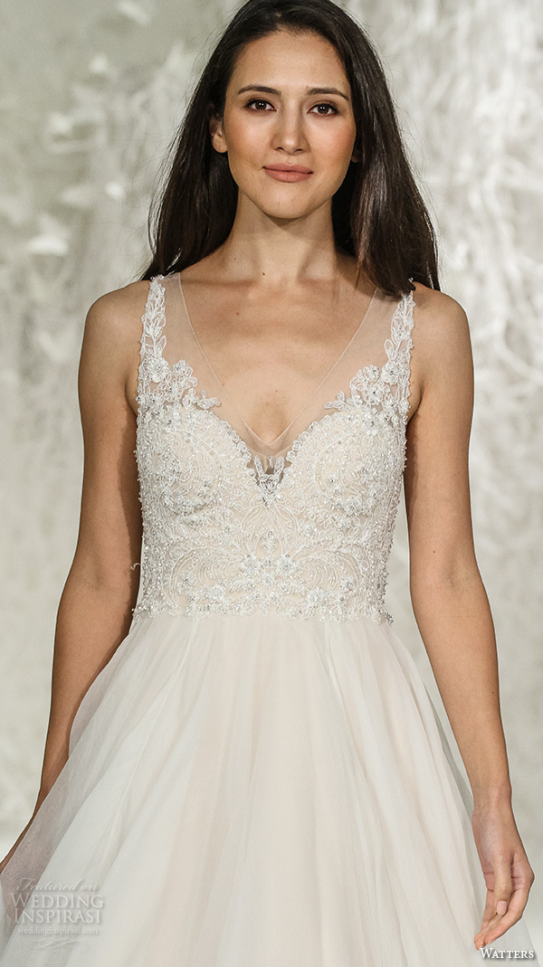 watters brides spring 2016 bridal v neckline beaded embroidered applique bodice beautiful a  line ballgown wedding dress style janet 