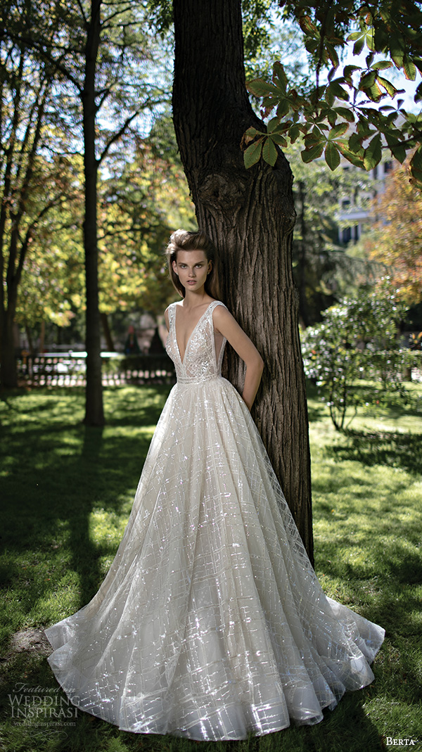 berta fall 2016 bridal gorgeous pretty a line wedding ball gown dress sleeveless deep v plunging neckline romantic berta fall 2016 bridal gorgeous pretty a line wedding ball gown dress sleeveless deep v plunging neckline romantic