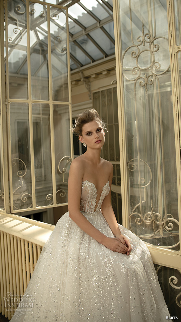 berta fall 2016 bridal strapless sweetheart neckline with deep plungng split bodice a line wedding ball gown dress berta fall 2016 bridal strapless sweetheart neckline with deep plungng split bodice a line wedding ball gown dress