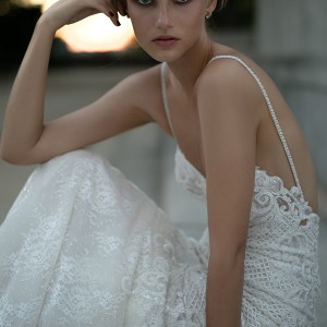 berta fall 2016 bridal sweetheart neckline spagetti strap beautiful mermaid wedding dress  side view