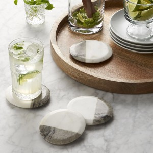 crate and barrel gift wedding registry set of 4 marble coasters mojito entertaining