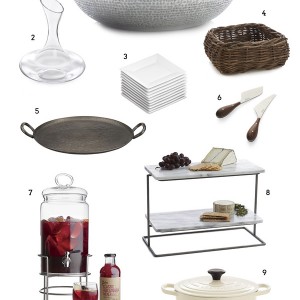 crate and barrel wedding gift registry party essentials serving plates cheese knife decanter drinks dispenser flatware stemware