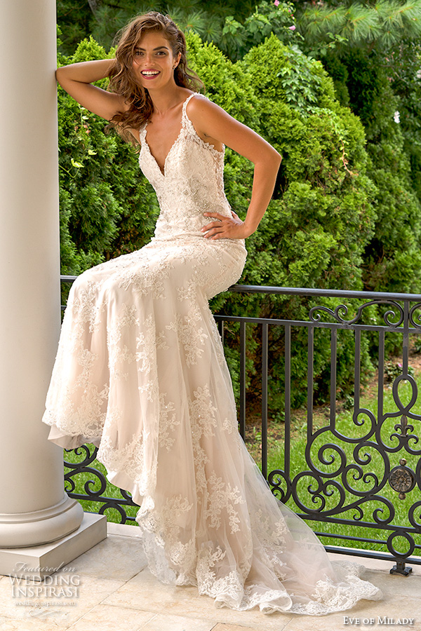 eve of milady boutique fall 2015 beautiful sheath wedding dress lace straps v neckline beaded lace embroidery low cut open v back 1553 eve of milady boutique fall 2015 beautiful sheath wedding dress lace straps v neckline beaded lace embroidery low cut open v back 1553