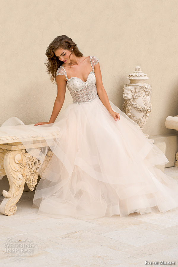 eve of milady boutique fall 2015 cap sleeves beaded jeweled corset bodice sweetheart neckline beautiful tulle a line ball gown wedding dress 1548 eve of milady boutique fall 2015 cap sleeves beaded jeweled corset bodice sweetheart neckline beautiful tulle a line ball gown wedding dress 1548
