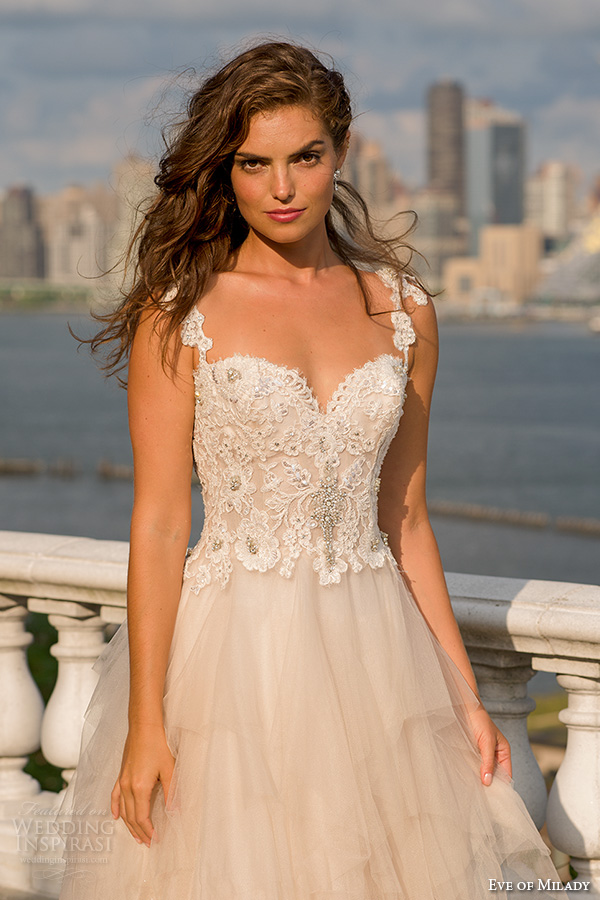 eve of milady boutique fall 2015 lace applique strap sweetheart neckline lace beaded corset bodice layered tulle a line weding dress 1552 eve of milady boutique fall 2015 lace applique strap sweetheart neckline lace beaded corset bodice layered tulle a line weding dress 1552