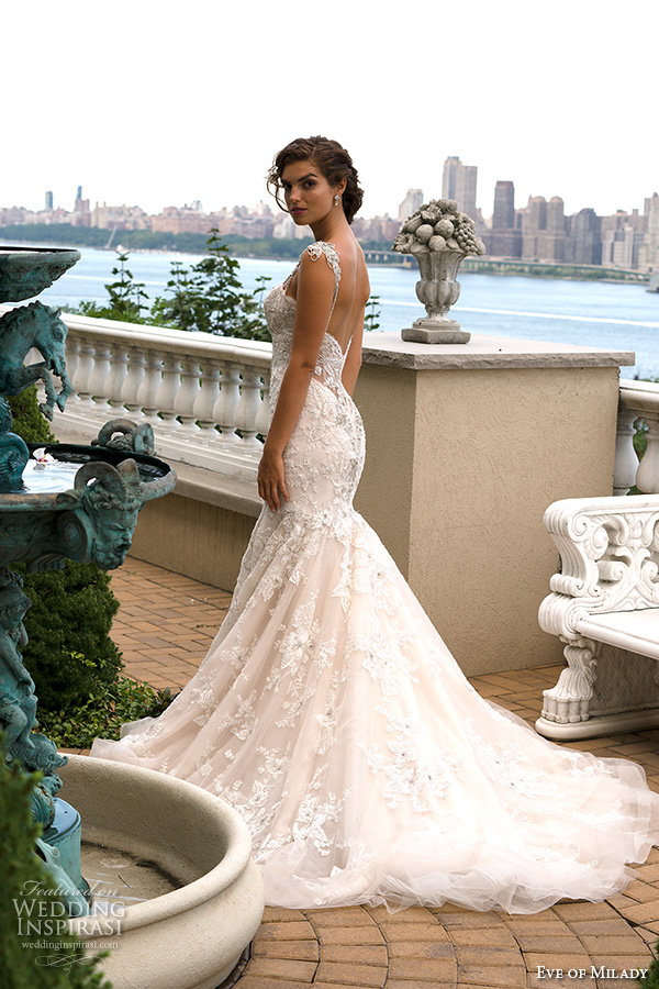 eve of milady couture fall 2015 beaded strap sweetheart neckline beaded appliques lace embroidery mermaid wedding dress 4341 