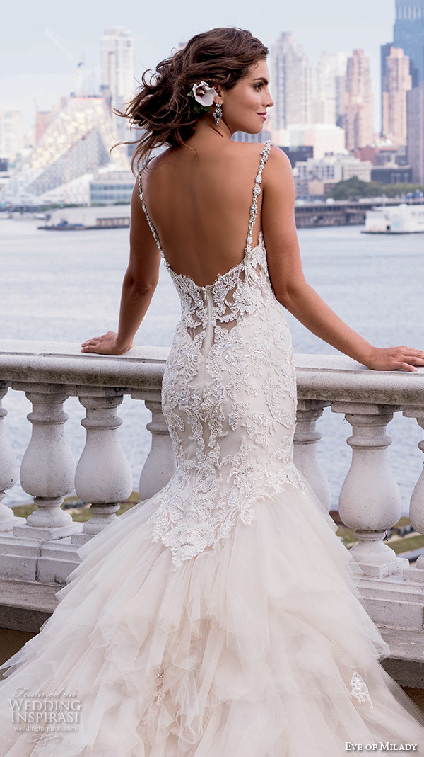 eve of milady couture fall 2015 beautiful mermaid wedding dress beaded lace bodice tulle skirt sweetheart neckline 4337   