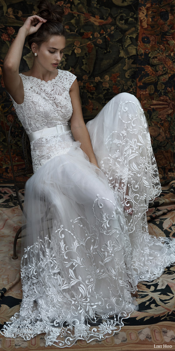 lihi hod bridal 2016 aria cap sleeve wedding dress lace embellished bodice skirt belt lihi hod bridal 2016 aria cap sleeve wedding dress lace embellished bodice skirt belt
